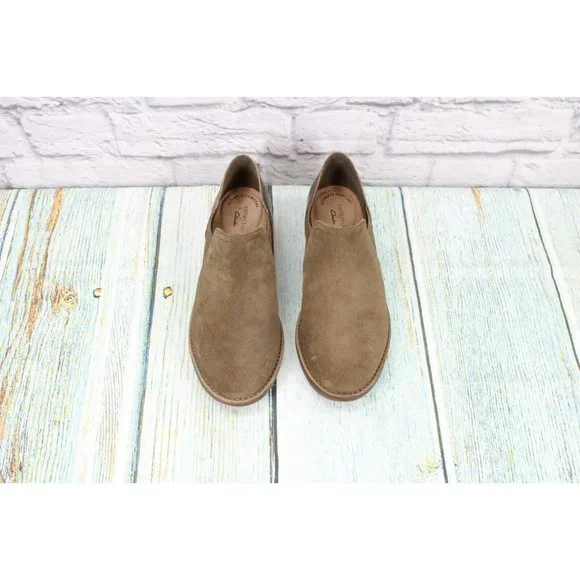 Clarks  Brown Leather Slip On Chelsea Ankle Boots Size 7.5 Medium - Picture 5 of 9